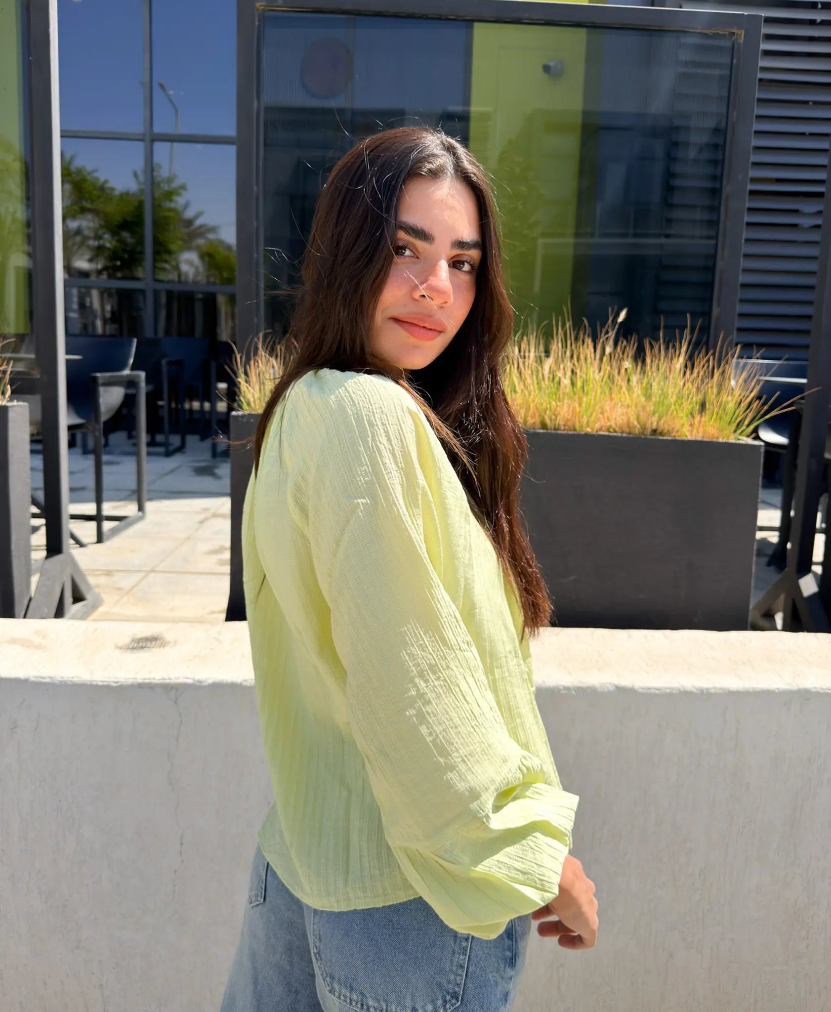 The Boho Oversized Shirt - Mint Glow