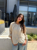 The Boho Oversized Shirt - Beige