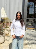 Poplin Pleated Shirt -White