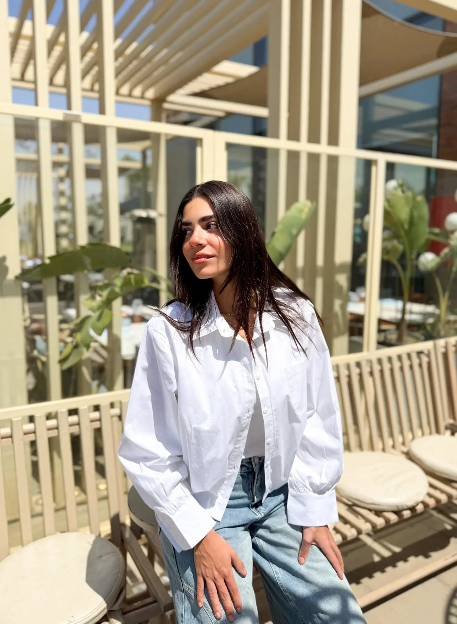 Oversized Poplin Shirt - White