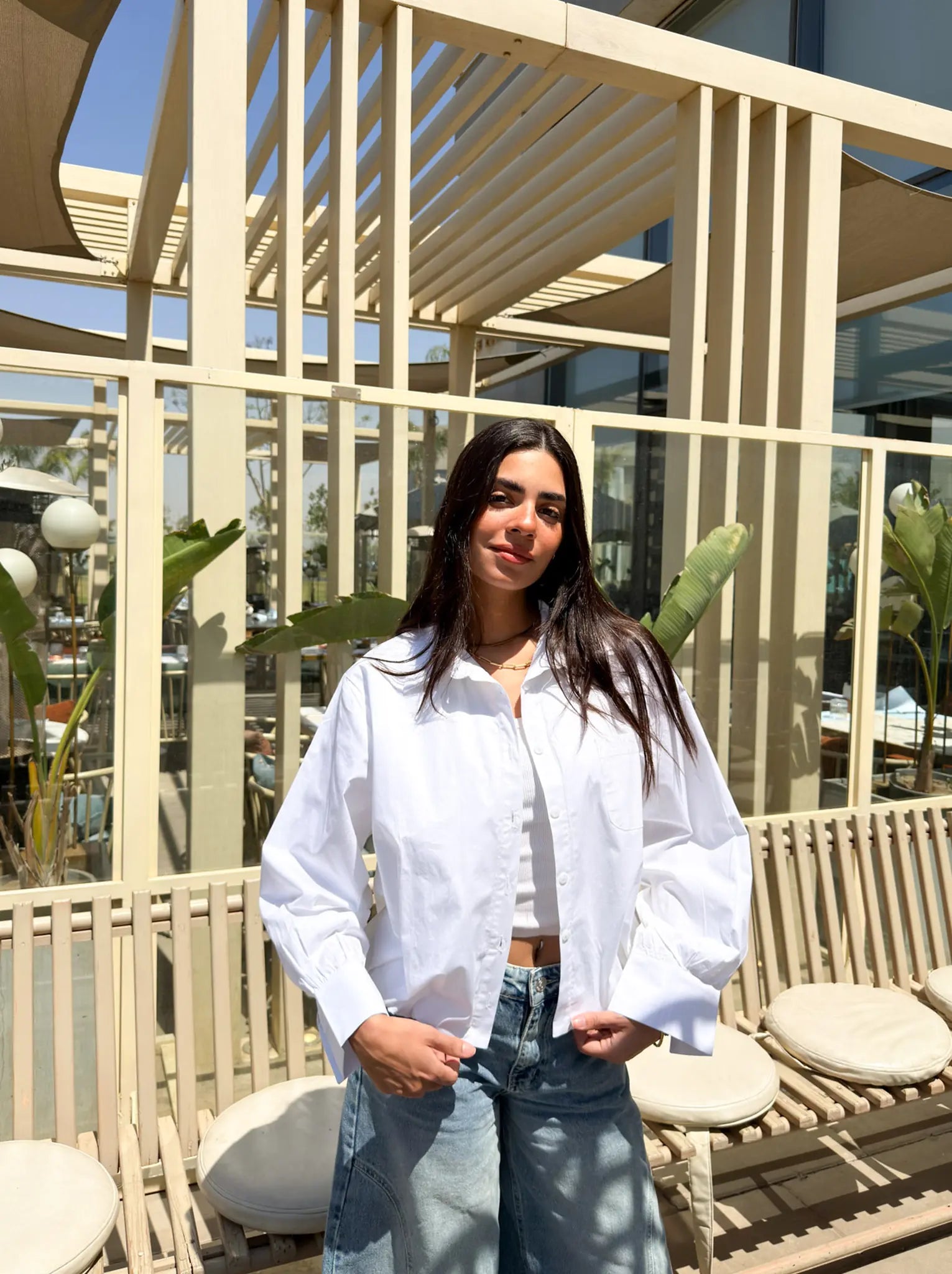 Oversized Poplin Shirt - White
