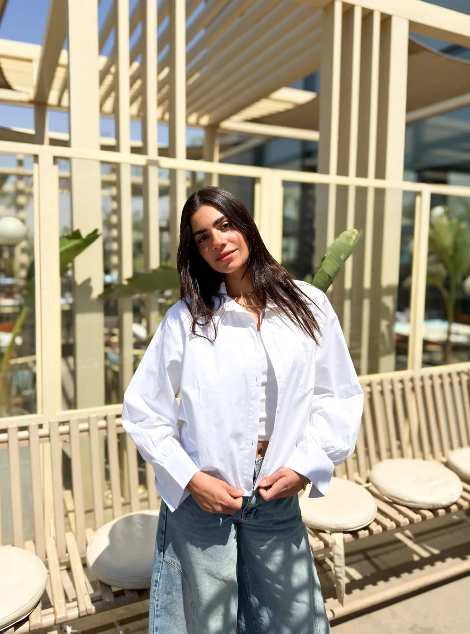 Oversized Poplin Shirt - White